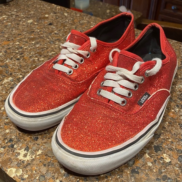 vans glitter red